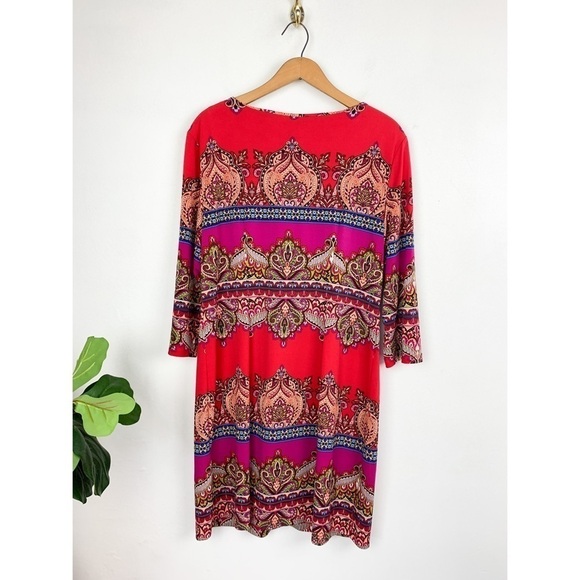 Laundry by Shelli Segal Long Sleeve Stretch Dress Sz 12 - Picture 2 of 7